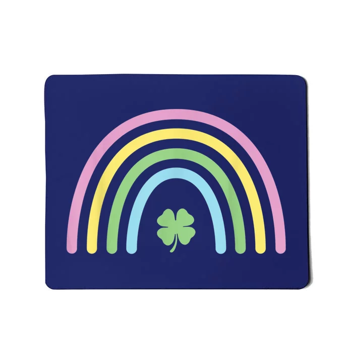 Kids Rainbow Shamrock St Patricks Day Womens Girls Mousepad