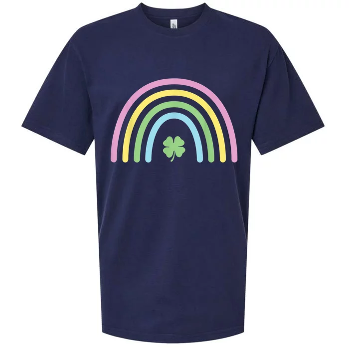 Kids Rainbow Shamrock St Patricks Day Womens Girls Sueded Cloud Jersey T-Shirt