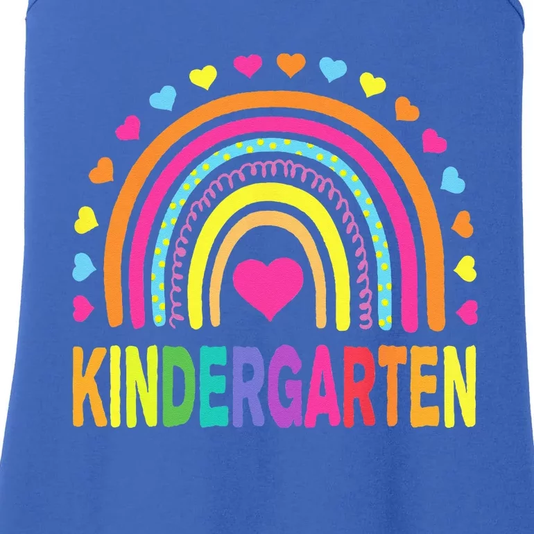 Kindergarten Rainbow Teacher Team Kinder Squad Ladies Essential Tank