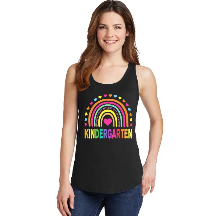 Kindergarten Rainbow Teacher Team Kinder Squad Ladies Essential Tank