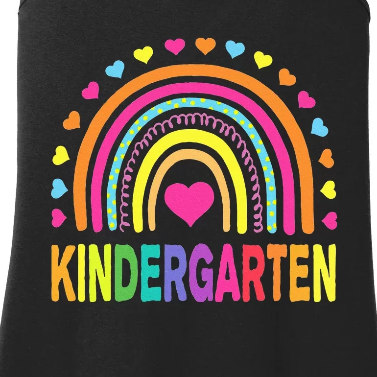 Kindergarten Rainbow Teacher Team Kinder Squad Ladies Essential Tank