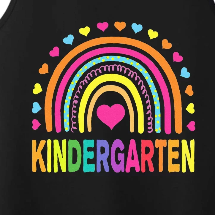 Kindergarten Rainbow Teacher Team Kinder Squad Performance Tank