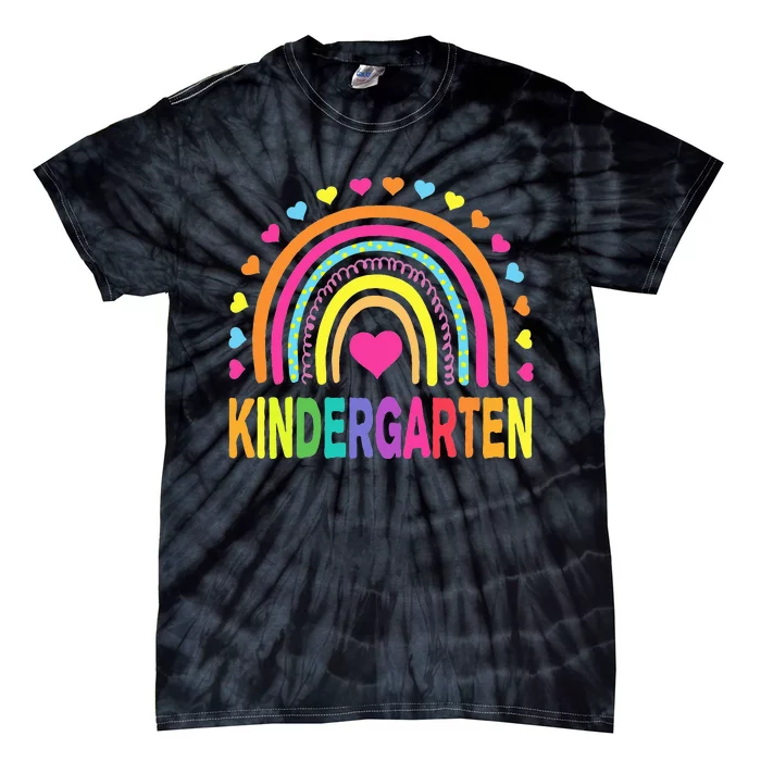 Kindergarten Rainbow Teacher Team Kinder Squad Tie-Dye T-Shirt