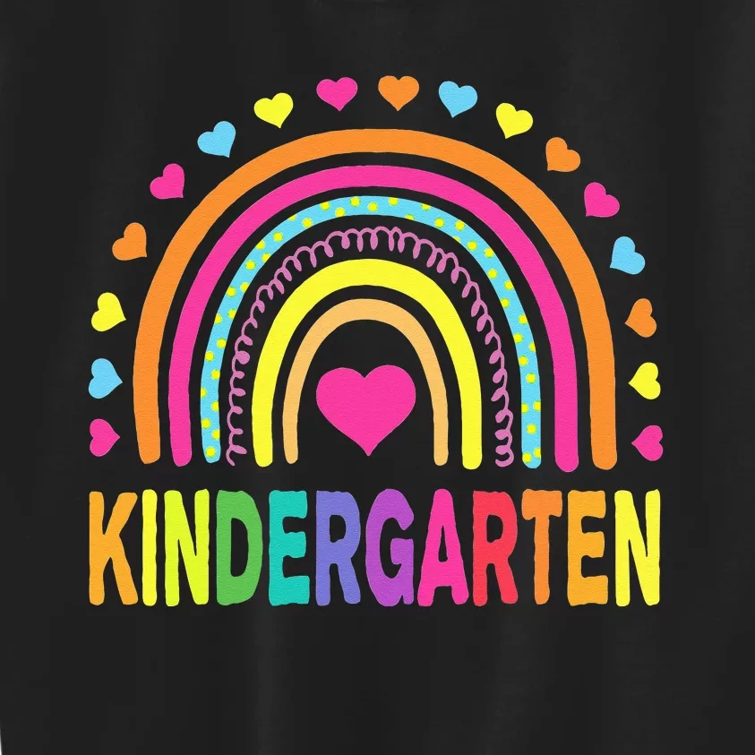 Kindergarten Rainbow Teacher Team Kinder Squad Kids Sweatshirt