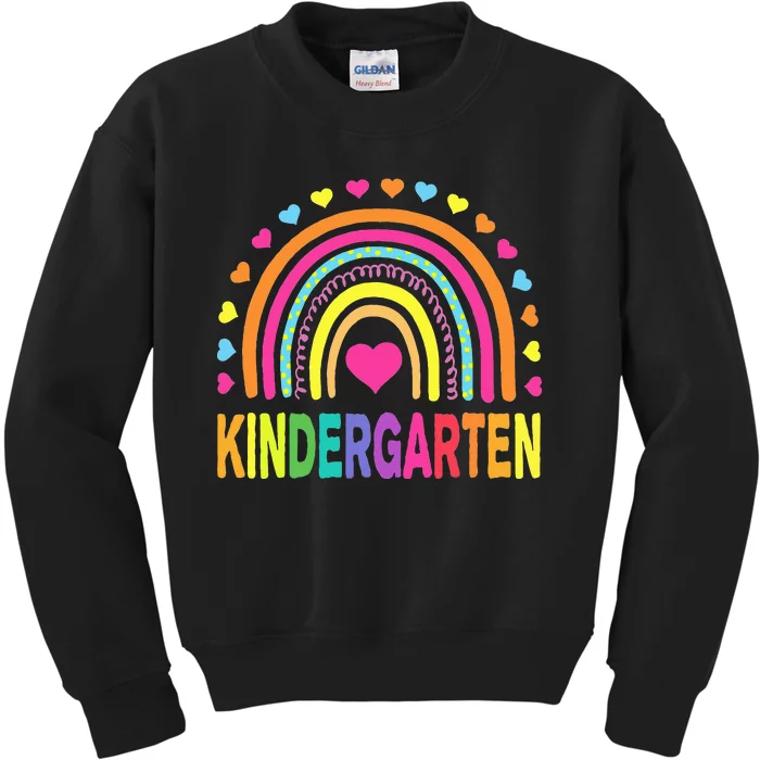 Kindergarten Rainbow Teacher Team Kinder Squad Kids Sweatshirt