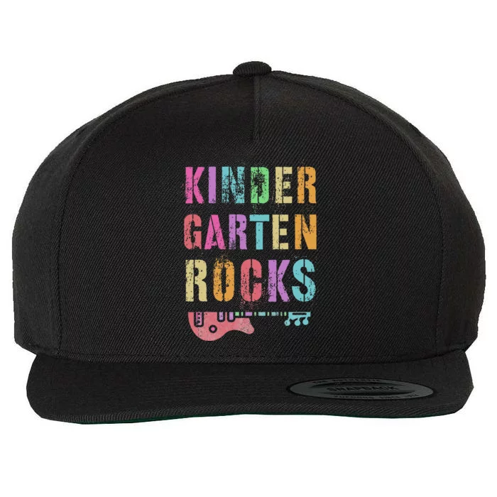 KINDERGARTEN ROCKS Teacher Crew Rock Star Kinder Team Wool Snapback Cap