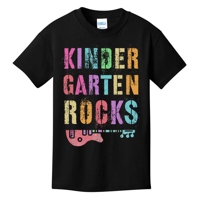 KINDERGARTEN ROCKS Teacher Crew Rock Star Kinder Team Kids T-Shirt