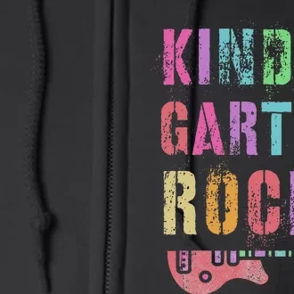 KINDERGARTEN ROCKS Teacher Crew Rock Star Kinder Team Full Zip Hoodie