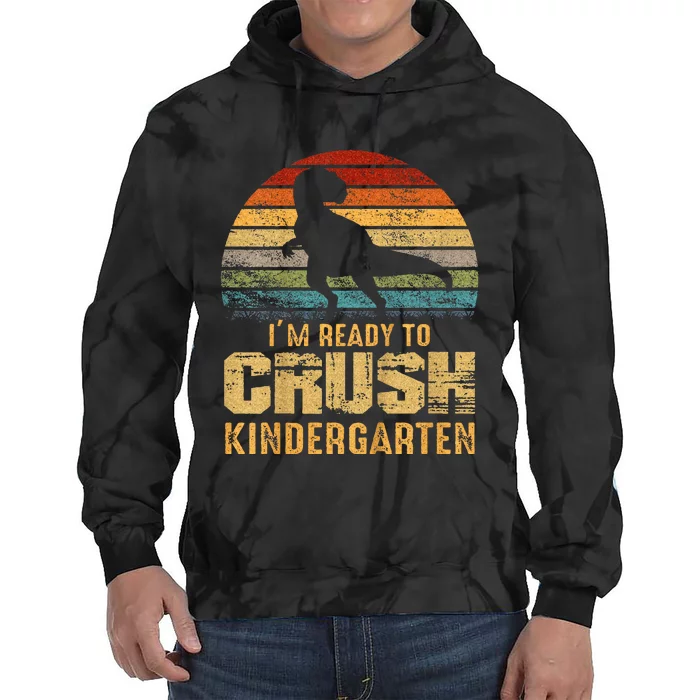 Kids Ready To Crush Kindergarten T Rex Dinosaur Tie Dye Hoodie