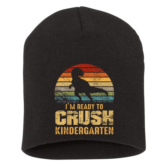 Kids Ready To Crush Kindergarten T Rex Dinosaur Short Acrylic Beanie