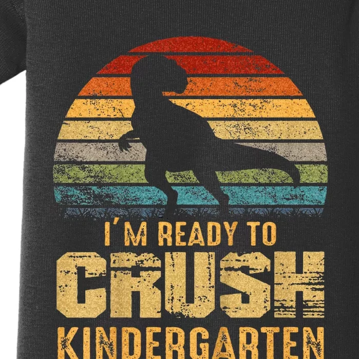 Kids Ready To Crush Kindergarten T Rex Dinosaur Baby Bodysuit