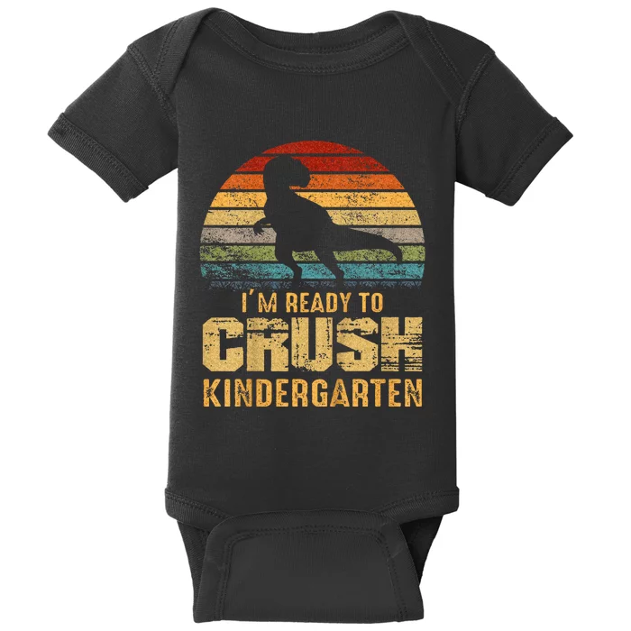 Kids Ready To Crush Kindergarten T Rex Dinosaur Baby Bodysuit