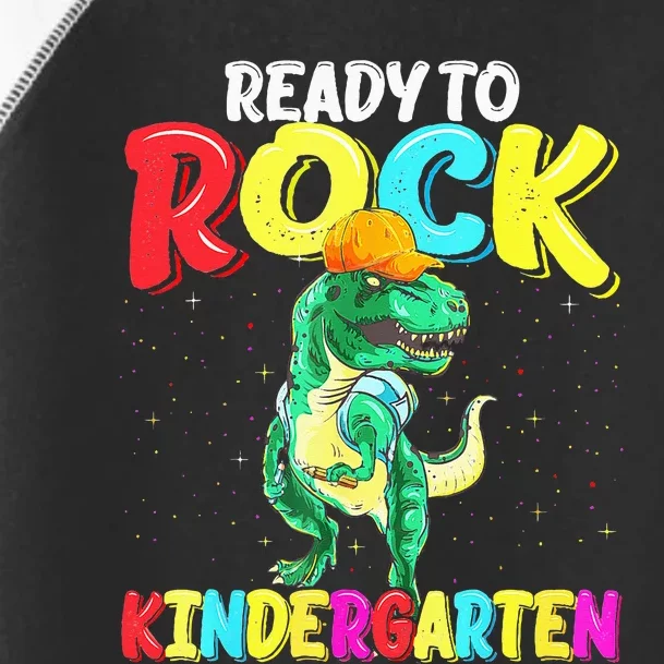 Kindergarten Ready To Rock Dinosaur Back To School Outfit Toddler Fine Jersey T-Shirt