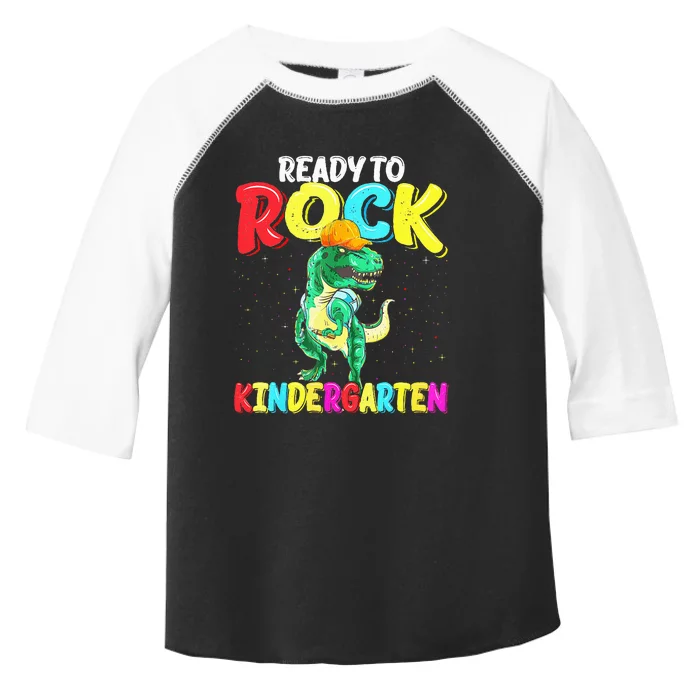 Kindergarten Ready To Rock Dinosaur Back To School Outfit Toddler Fine Jersey T-Shirt