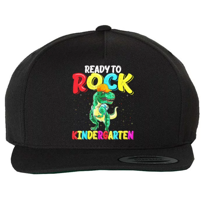 Kindergarten Ready To Rock Dinosaur Back To School Outfit Wool Snapback Cap