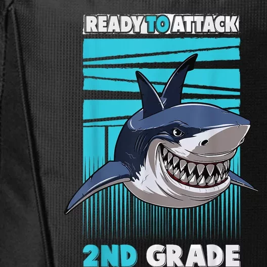 Kid ready to attack 2nd-grade shark Boy, girls gifts funny City Backpack