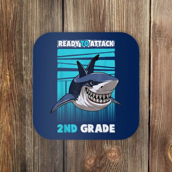 Kid ready to attack 2nd-grade shark Boy, girls gifts funny Coaster