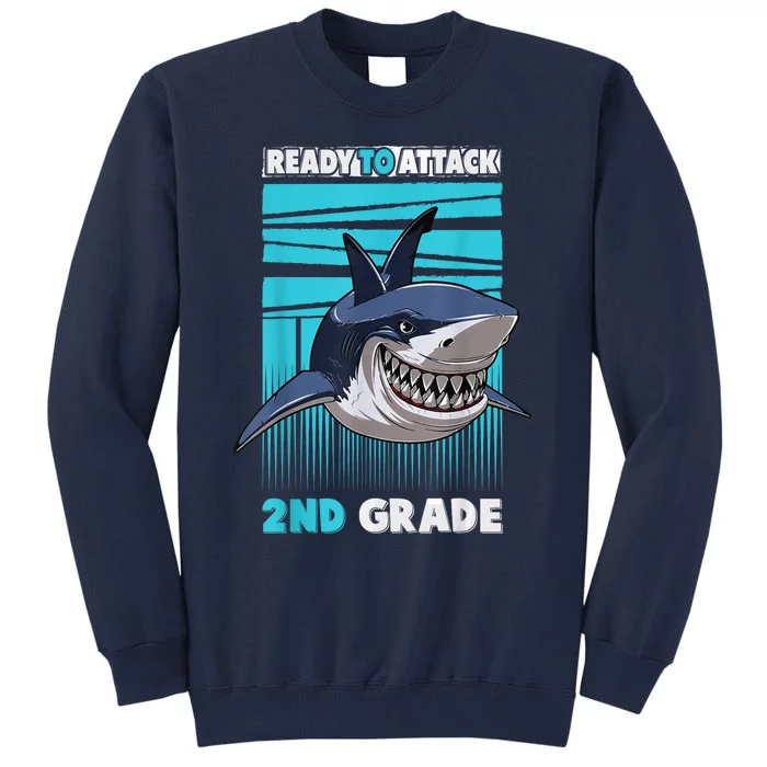 Kid ready to attack 2nd-grade shark Boy, girls gifts funny Tall Sweatshirt