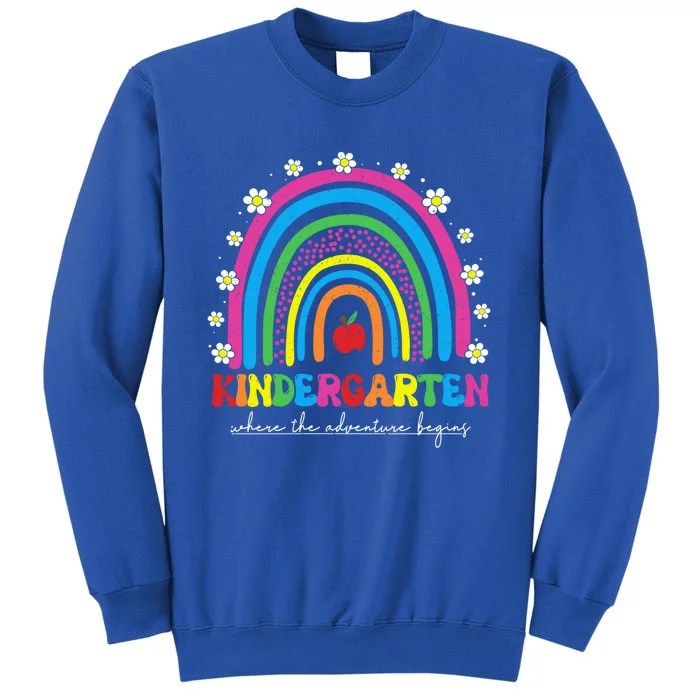 Kindergarten Rainbow Teachers Team Kindergarten Squad Groovy Gift Sweatshirt