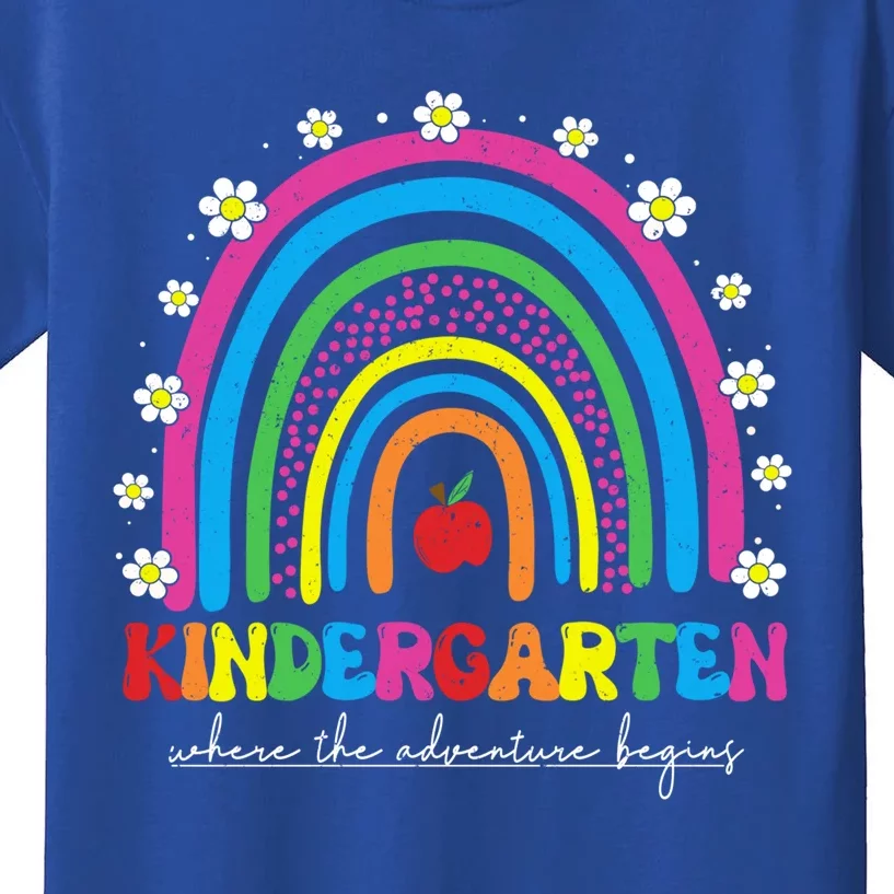 Kindergarten Rainbow Teachers Team Kindergarten Squad Groovy Gift Kids T-Shirt