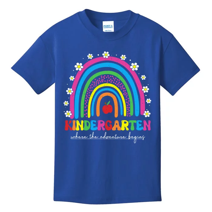 Kindergarten Rainbow Teachers Team Kindergarten Squad Groovy Gift Kids T-Shirt