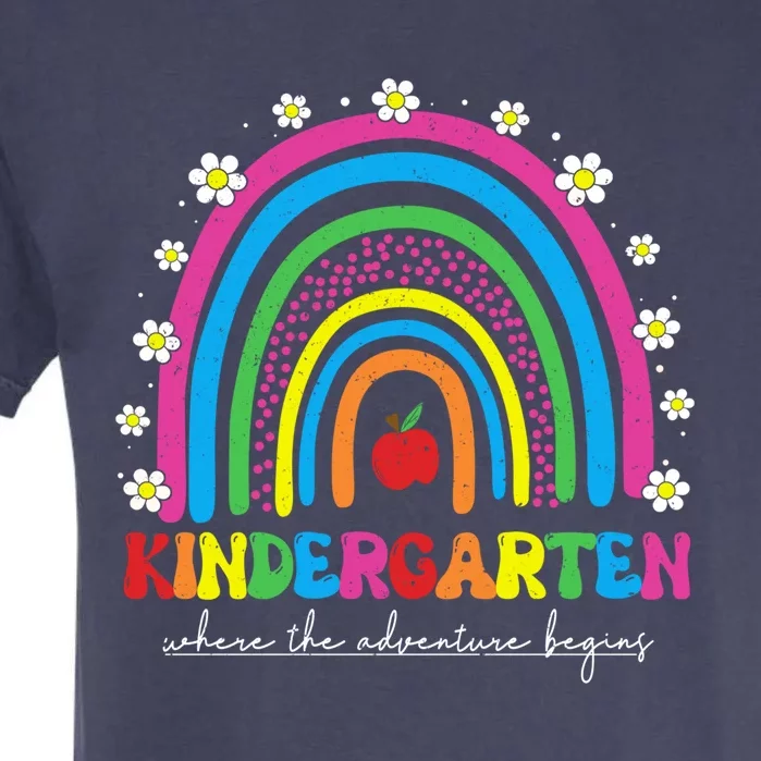 Kindergarten Rainbow Teachers Team Kindergarten Squad Groovy Gift Garment-Dyed Heavyweight T-Shirt