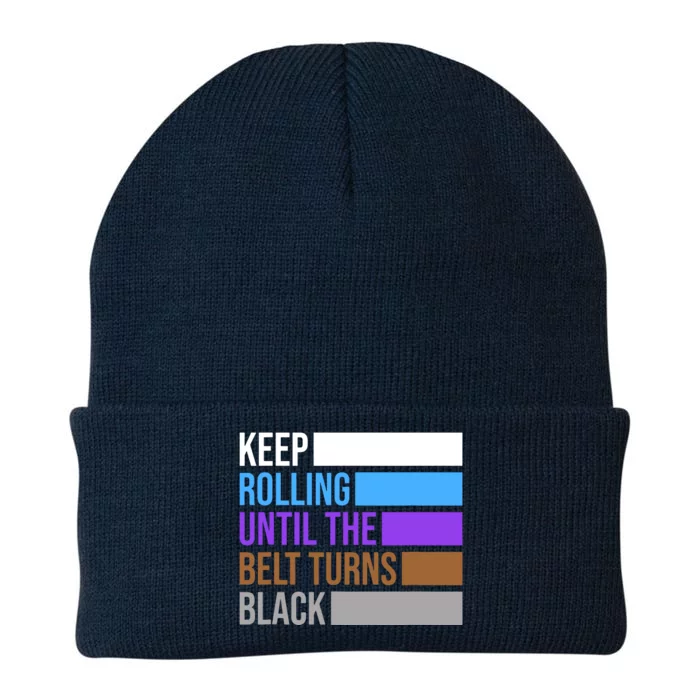 Keep Rolling Until The Belt Turns Black Brazilian Jiu Jitsu Knit Cap Winter Beanie