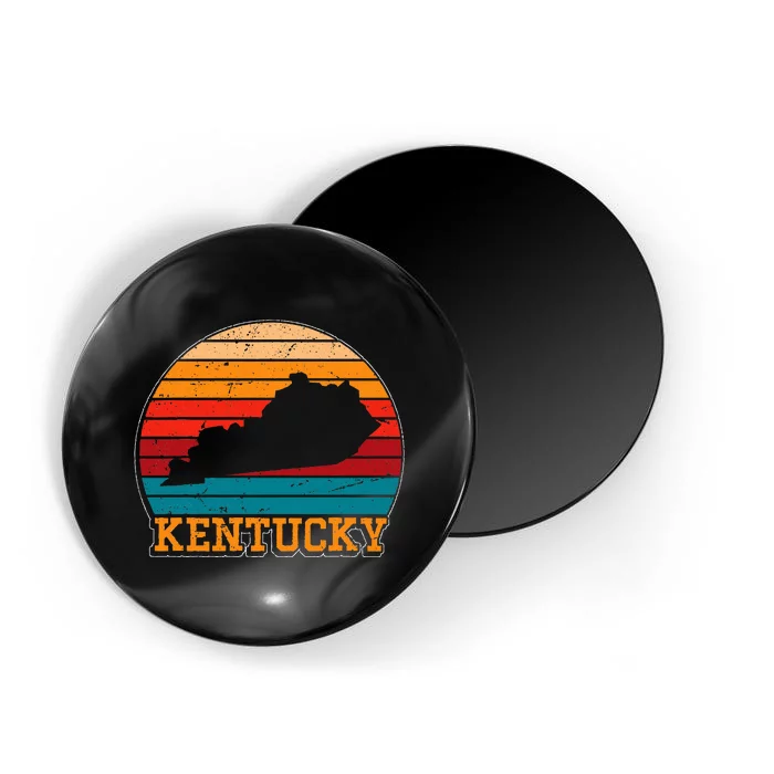 Kentucky Retro Vintage Sunset Us State Kentucky Silhouette Magnet