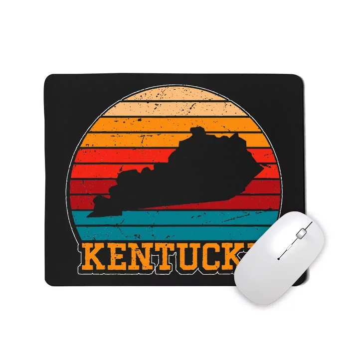 Kentucky Retro Vintage Sunset Us State Kentucky Silhouette Mousepad