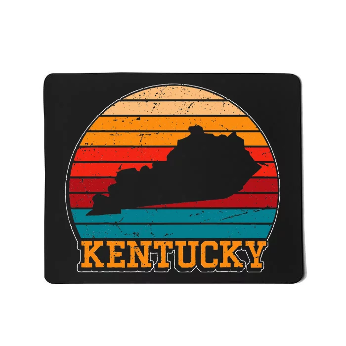 Kentucky Retro Vintage Sunset Us State Kentucky Silhouette Mousepad