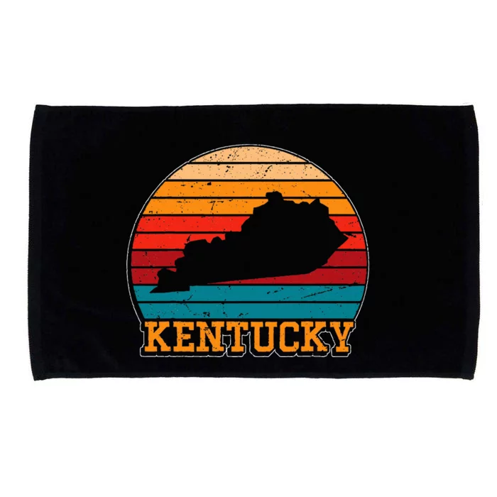 Kentucky Retro Vintage Sunset Us State Kentucky Silhouette Microfiber Hand Towel