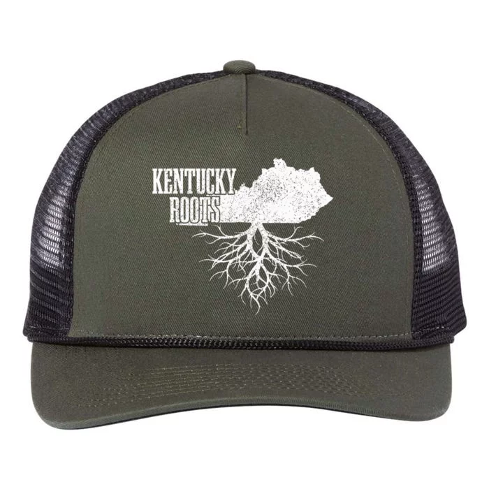 Kentucky Roots Vintage Usa Patriotic Pride State Map Retro Rope Trucker Hat Cap