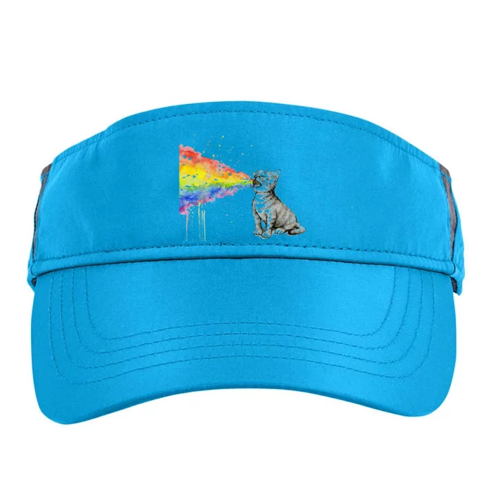 Kitten Rainbow Vomit Funny Rainbow Cat Adult Drive Performance Visor