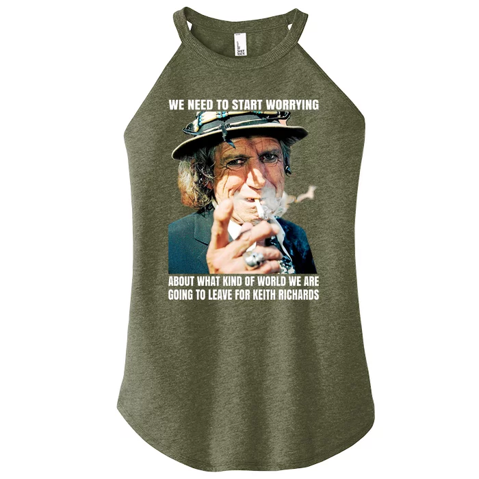 Keith Richards We Need To Start Worrying Women’s Perfect Tri Rocker Tank