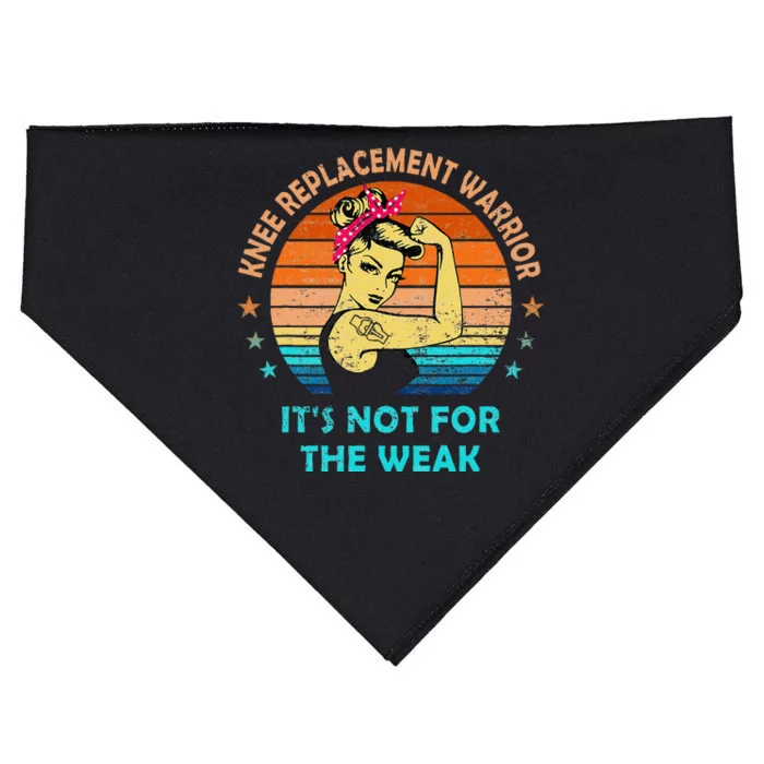 Knee Replacement Warrior ItS Not For The Weak Strong USA-Made Doggie Bandana