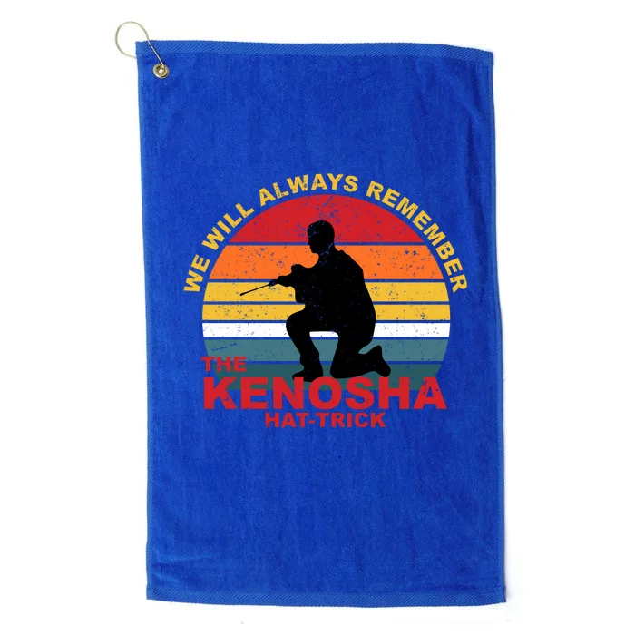 Kyle Rittenhouse We Will Always Remember The Kenosha Hat Trick Platinum Collection Golf Towel