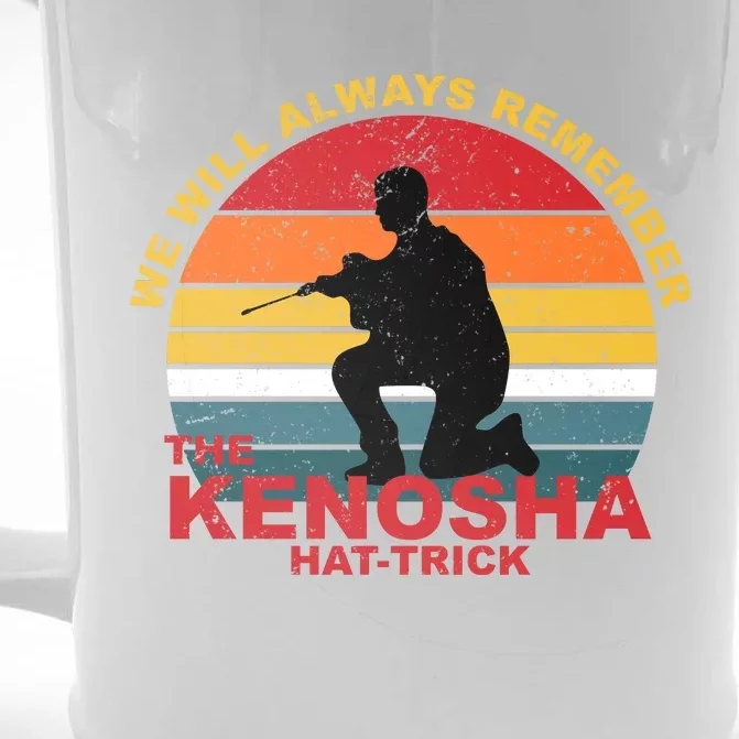 Kyle Rittenhouse We Will Always Remember The Kenosha Hat Trick Front & Back Beer Stein