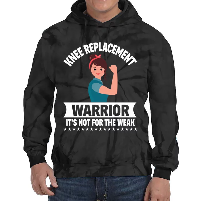 Knee Replacement Warrior Knee Surgery Recovery Get Well Gift Tie Dye Hoodie