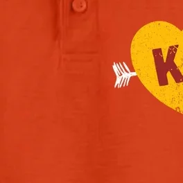 Kc Red & Yellow Heart & Arrow Kc Kansas City 2 Letter Kc Dry Zone Grid Performance Polo