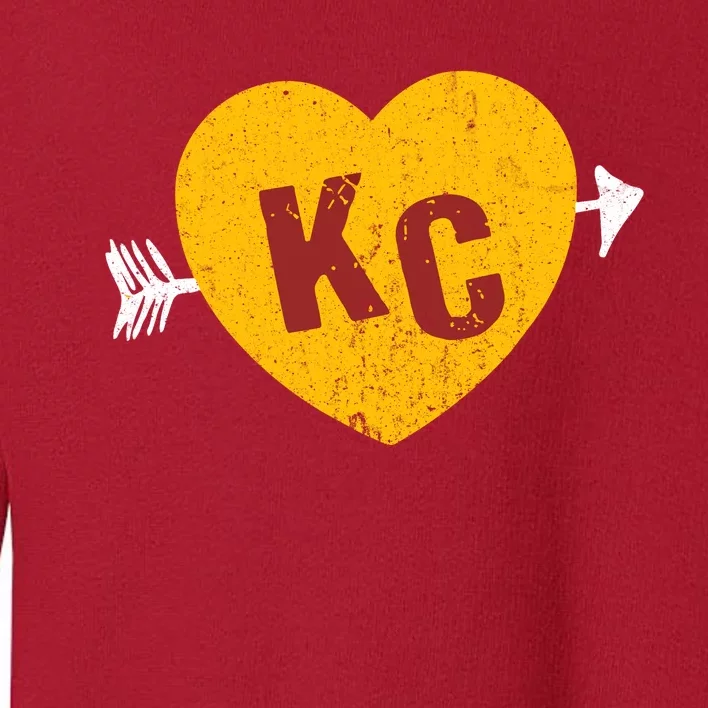 Kc Red & Yellow Heart & Arrow Kc Kansas City 2 Letter Kc Toddler Sweatshirt