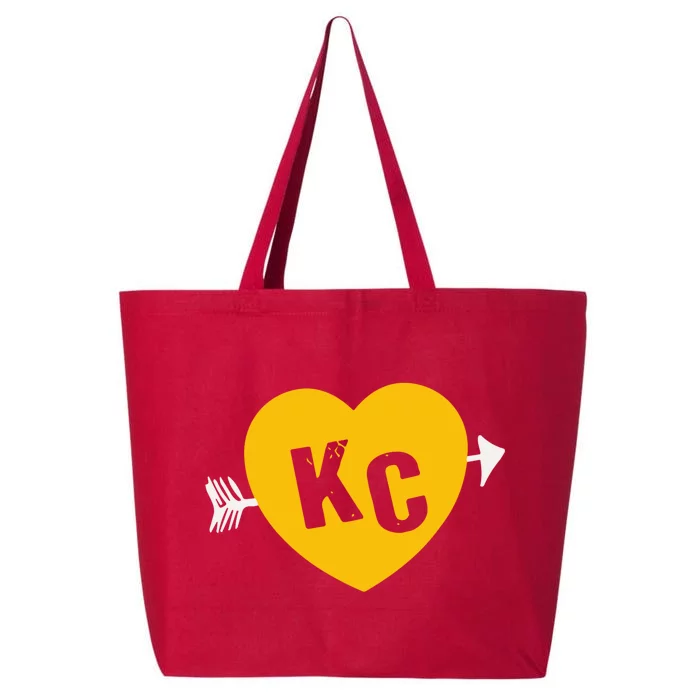 Kc Red & Yellow Heart & Arrow Kc Kansas City 2 Letter Kc Red 25L Jumbo Tote