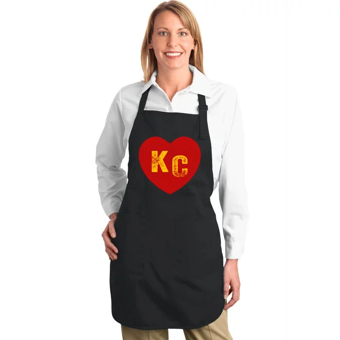 KC Red & Yellow Heart Kansas City Red/yellow heart kc red kc Full-Length Apron With Pocket