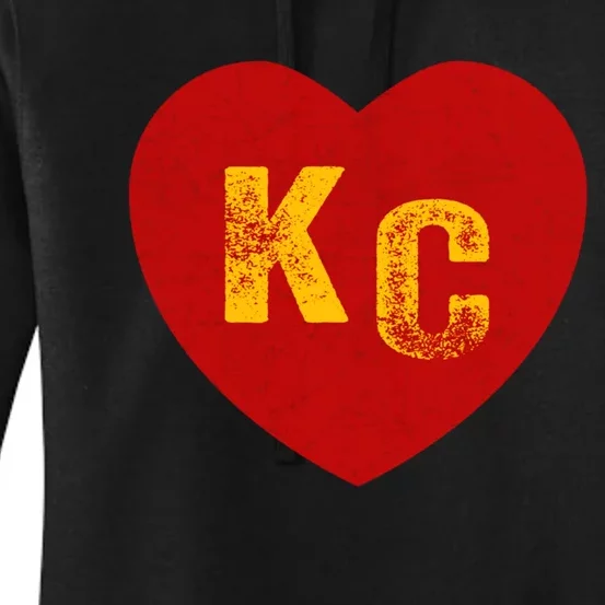 KC Red & Yellow Heart Kansas City Red/yellow heart kc red kc Women's Pullover Hoodie