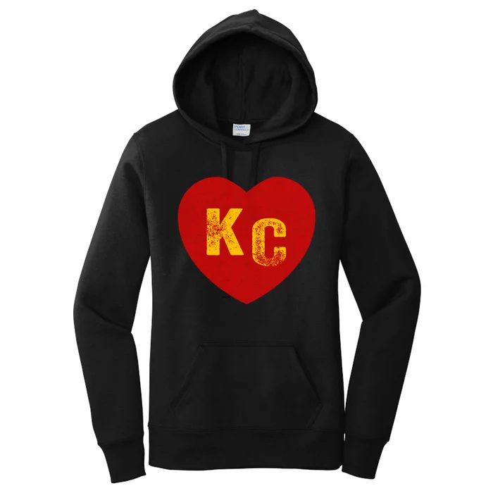 KC Red & Yellow Heart Kansas City Red/yellow heart kc red kc Women's Pullover Hoodie