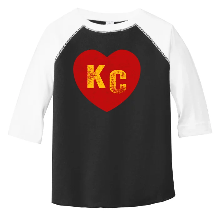 KC Red & Yellow Heart Kansas City Red/yellow heart kc red kc Toddler Fine Jersey T-Shirt