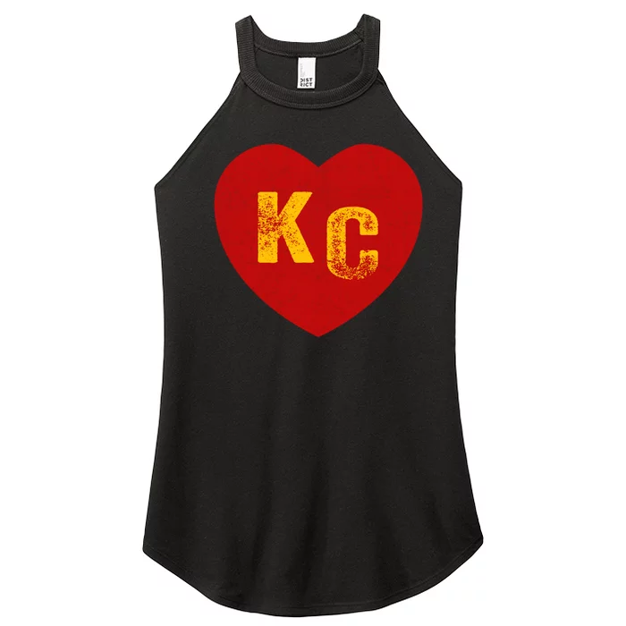 KC Red & Yellow Heart Kansas City Red/yellow heart kc red kc Women’s Perfect Tri Rocker Tank