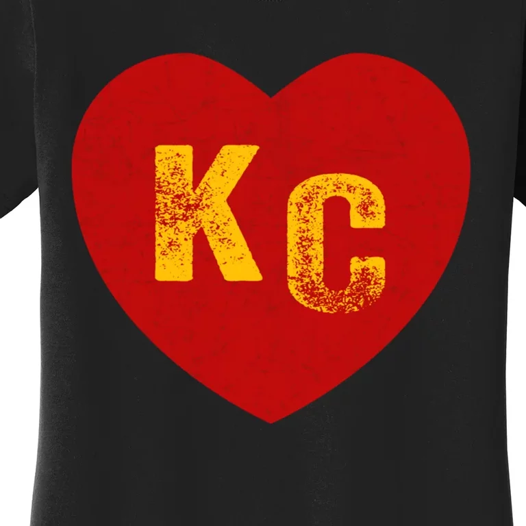 KC Red & Yellow Heart Kansas City Red/yellow heart kc red kc Women's T-Shirt