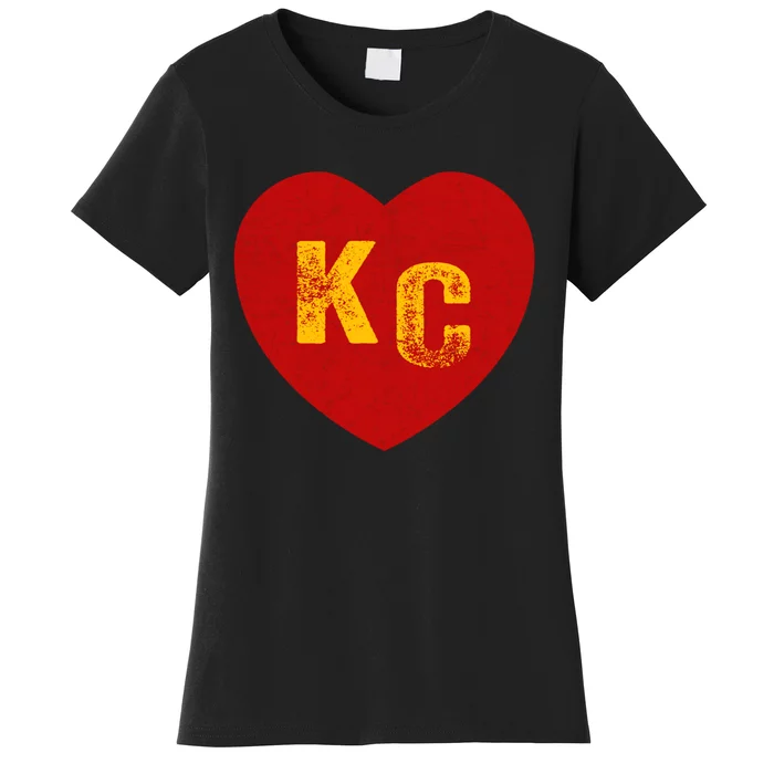 KC Red & Yellow Heart Kansas City Red/yellow heart kc red kc Women's T-Shirt