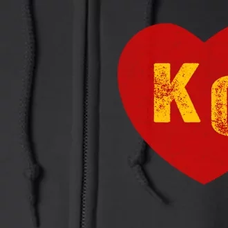 KC Red & Yellow Heart Kansas City Red/yellow heart kc red kc Full Zip Hoodie