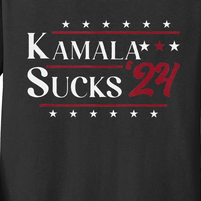 Kamala Sucks 2024 Kamala Harris Kids Long Sleeve Shirt